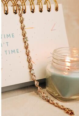 925 Sterling Silver Gold Plated Topaz Bracelet